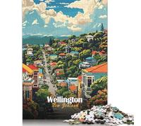 Puzzle per adulti e ragazzi Wellington, Nuova Zelanda Paesaggio urbano Puzzle da 500 pezzi Puzzle in legno per adulti Divertimento in famiglia Giochi puzzle 500 pezzi (52x38 cm)