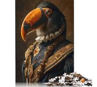 Puzzle per adulti e un elegante puzzle generale da 1000 pezzi con tucano. Puzzle in legno per adulti e per bambini dai 18 anni in su. Gioco rompicapo (75x50 cm).