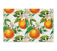 Puzzle per adulti, elefante bianco, arance divertenti, fiori bianchi, puzzle natura divertente, puzzle artistico, 500 pezzi
