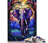Puzzle per adulti Elefante nella natura selvaggia 1000 pezzi Puzzle di carta per età 18 anni in su Gioco impegnativo 38x26 cm/1000 pezzi