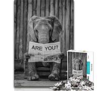 Puzzle per adulti "Elefante sul water", 1000 pezzi, difficile, giocattolo educativo intellettuale decomprimente, adatto per la decorazione della scrivania, 50x75cm