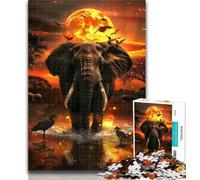 Puzzle per adulti Elefanti africani 1000 pezzi, decorazione da parete, regali unici per compleanno e Natale, adatti per bambini di età compresa tra 50x75cm