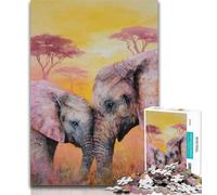 Puzzle per adulti Elefanti africani 1000 pezzi, decorazione da parete, regali unici per compleanno e Natale, adatti per bambini di età compresa tra 50x75cm