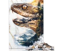 Puzzle per adulti Fangs of The Wild da 500 pezzi per adulti e adolescenti, puzzle per adulti, gioco educativo, sfida, giocattolo, 500 pezzi (52x38 cm)