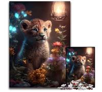 Puzzle per adulti Fantasy Lion Cub Glow da 1000 pezzi, puzzle impegnativi, regalo perfetto per la festa della mamma, compleanni, Natale, 26x38cm/10,23x14,96 pollici