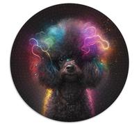 Puzzle per adulti Fantasy Poodle 1000 pezzi Puzzle rotondo 1000 pezzi Livello di abilità Principiante, Ottimo come regalo di compleanno e per le feste 67,5x67,5 cm