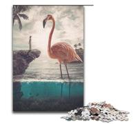 Puzzle per adulti fenicotteri curiosi 1000 pezzi puzzle di carta per bambini dai 12 anni in su gioco impegnativo 1000 pezzi (38x26 cm)