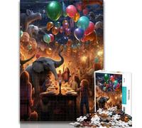 Puzzle per adulti, festa degli animali, puzzle da 1000 pezzi per adulti e adolescenti, regalo di compleanno, regali, arte murale per bambini dai 14 anni in su, 75x50cm