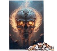 Puzzle per adulti Fiamme Teschio Puzzle da 1000 pezzi per adolescenti e adulti Puzzle di cartone Rompicapo Dimensioni del puzzle: 26x38 cm