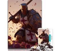 Puzzle per adulti "Fiori e cavalieri" da 1000 pezzi, aiuta il cervello a esercitare i giocattoli avvincenti per coltivare la pazienza, gioco di sfida unico (38x26cm)