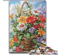 Puzzle per adulti "Fiori nel cesto" da 2000 pezzi, per 14+ anni, allena il tuo cervello e le tue mani, gioco di Natale da regalare (70x100cm)