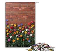 Puzzle per adulti Fiori selvatici che ondeggiano nelle crepe dei mattoni Puzzle da 1000 pezzi Puzzle in legno per adulti e bambini dai 12 anni in su Giocattolo educativo 1000 pezzi (75x50 cm)