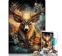 Puzzle per adulti Flower Deer 1000, aiuta il cervello ad allenarsi, giocattoli avvincenti per coltivare la pazienza, adatti alle coppie, 50x75cm