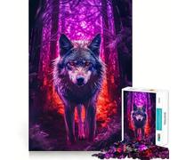 Puzzle per adulti "Foresta Oscura del Lupo",1000 pezzi,gioco di memoria,divertente,con incastri stabili e parti che non si spostano,compatto,ideale per il gioco in famiglia (38x26cm)