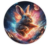 Puzzle per adulti Galaxies Rabbits, 1000 pezzi, puzzle rotondo, livello di difficoltà: principiante, ideale come regalo di compleanno e per le feste (67,5x67,5cm)