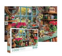 Puzzle per adulti, gattini curiosi, puzzle da 1000 pezzi, simpatico puzzle con scena da giardino, gioco di decompressione per adulti con vivaci dettagli floreali e animali, 50 x 70 cm