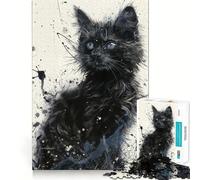 Puzzle per adulti "Gattino che osserva le stelle", 1000 pezzi, gioco di logica e abilità, per un divertimento lento e piacevole, con tagli precisi, pezzo da collezione 38x26cm