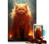 Puzzle per adulti "Gatto arrabbiato e scontento" da 1000 pezzi,sfida mentale,taglio preciso,allineamento perfetto,divertimento serale in famiglia (50x75cm)