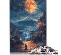 Puzzle per adulti "Gatto carino in Giappone", di alta qualità, in cartone riciclato al 100%, difficile, per bambini dai 12 anni in su, 1000 pezzi (75x50 cm).
