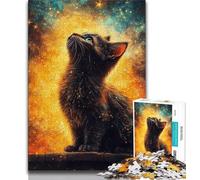 Puzzle per adulti Gatto che guarda il cielo Puzzle per adulti 1000 pezzi Difficili Giocattoli Giochi educativi Antistress Collezione di artisti Belle arti (50x75cm)