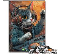 Puzzle per adulti "Gatto che suona il DJ", 2000 pezzi, adatto dai 14 anni in su, decorazione da parete, regalo di compleanno per Natale (70x100cm)