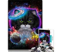 Puzzle per adulti Gatto nella galassia Spazio Cosmo Puzzle per adulti 1000 pezzi giocattolo educativo antistress Ottimi regali e giocattoli (50x75cm)