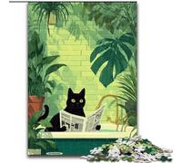 Puzzle per adulti "Gatto nero nella vasca da bagno" da 1000 pezzi,per ammazzare il tempo durante le vacanze Ogni pezzo è unico Gioco stimolante e divertente per tutta la famiglia (dimensioni 26x38cm)