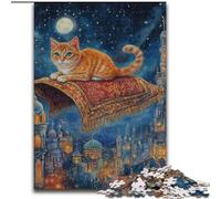 Puzzle per adulti "Gatto sul tappeto volante", 1000 pezzi, gioco difficile e stimolante, collezione di artisti per famiglie, belle arti per bambini dai 14 anni in su (26x38cm)