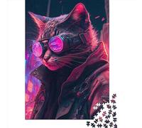 Puzzle per adulti Gatto umano 1000 pezzi Puzzle in legno per età 18 anni in su Gioco impegnativo 1000 pezzi (75x50 cm)