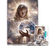 Puzzle per adulti Gesù che tiene la terra Puzzle per adulti 1000 pezzi, gioco per famiglie, regali di compleanno Sfida alta difficoltà 26x38cm