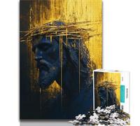 Puzzle per adulti "Gesù d'oro" da 1000 pezzi, difficile da completare ma divertente e spiritoso, un regalo e un arredamento per la casa unici (38x26cm)