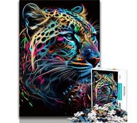 Puzzle per adulti giaguaro Pop Art volto di animale 1000 pezzi puzzle per adolescenti allena il cervello e le mani regalo di compleanno regali (50x75cm)
