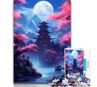Puzzle per adulti Giappone Antichi templi Puzzle per adulti 1000 pezzi, con pezzi completamente interconnessi di forma casuale per bambini di 14 anni 50x75cm