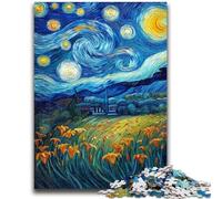 Puzzle per adulti "Gigli gialli nel cielo notturno", 1000 pezzi, collezione di artisti di giochi intellettuali, belle arti, 50x75cm