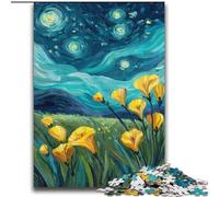 Puzzle per adulti "Gigli gialli nel cielo notturno", 2000 pezzi, un'offerta difficile e stimolante, un regalo per tutta la famiglia (70x100cm)