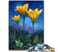 Puzzle per adulti Gigli gialli nel cielo notturno per età 14+ Difficili da completare ma divertenti e spiritosi Ottimi regali e giocattoli 50x75cm