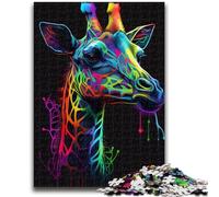 Puzzle per adulti Giraffa Animale Pop Art Aiuta il cervello a esercitare Giocattoli avvincenti per coltivare la pazienza Adatto per coppie 50x75cm