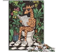 Puzzle per adulti "Giraffa nel water", 1000 pezzi, difficile, adatto dai 14 anni in su, decorazione da parete, regalo di compleanno per Natale (50x75cm)