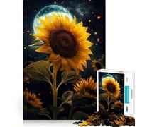 Puzzle per adulti Girasole Luna Stelle 1000 pezzi Per rafforzare la memoria Tranquillo Calmo Bordo pulito Arte da collezione 50x75cm
