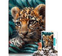 Puzzle per adulti "Giungla leopardo" da 1000 pezzi Difficile, impegnativo da completare ma divertente e umoristico Regalo di compleanno, regali, decorazione murale (75x50cm)