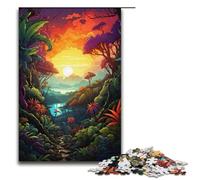 Puzzle per adulti giungla psichedelica colorata 1000 pezzi puzzle in legno per adulti e bambini dai 12 anni in su 1000 pezzi (38x26 cm)