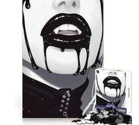 Puzzle per adulti Gocce di rossetto nero da 1000 pezzi, sfida mentale, divertimento tranquillo, taglio preciso, (38x26cm)