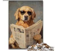 Puzzle per adulti Golden Retriever che legge il giornale, 1000 pezzi, gioco difficile e stimolante, gioco educativo per famiglie, per compleanni e Natale (50x75cm)