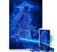 Puzzle per adulti "Guerriero Samurai al Neon" da 1000 pezzi, gioco stimolante per la mente, ideale per il relax, con taglio di qualità e regalo prezioso (50x75cm)