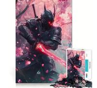 Puzzle per adulti "Guerriero Samurai con Spada Rossa" da 1000 pezzi, rompicapo, rilassante, con schema di montaggio, ideale come regalo di Babbo Natale (38x26cm)