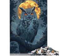 Puzzle per adulti "Gufo sotto la luna piena", 1500 pezzi, divertenti rompicapo per bambini dai 12 anni in su, 1500 pezzi (85x57 cm)