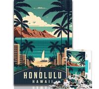 Puzzle per adulti Honolulu Hawaii Travel Puzzles 1000 pezzi per adolescenti Regali, idea regalo di compleanno per adulti, gioco per famiglie e hobby 26x38cm