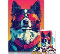 Puzzle per adulti Husky con gli occhiali, puzzle da 1000 pezzi per adolescenti, decorazione da parete, regali unici per compleanno e Natale, adatti per bambini di età compresa tra 50x75cm e 14 anni