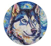 Puzzle per adulti "Husky Night Sky", 1000 pezzi, in cartone, per attività in famiglia, decorazioni fai da te per la casa, regalo di Natale (67,5x67,5cm)