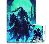 Puzzle per adulti "Il cavaliere oscuro a cavallo sotto la luna", 1000 pezzi, sfida mentale, gioco di apprendimento, sorpresa premurosa per le celebrazioni, dimensioni 50x75cm